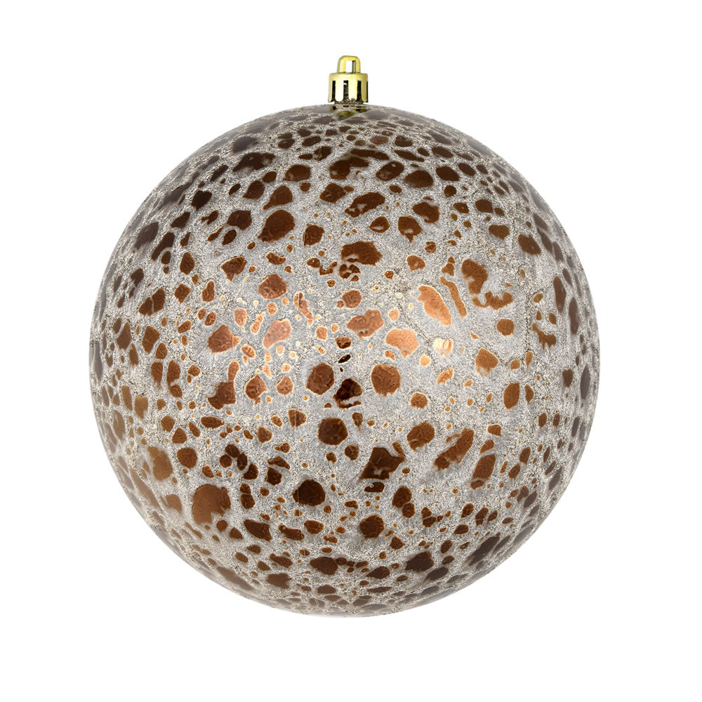 4" Crackle Ball Ornament - Mocha Mocha — view 1