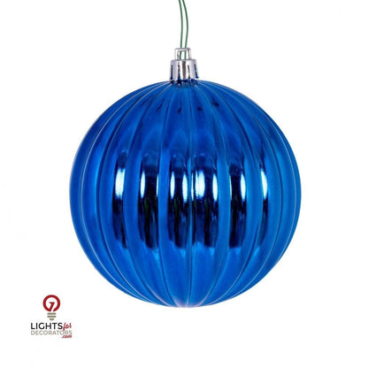 10" Shiny Lined Ball Ornament - Set of 6 — view 7