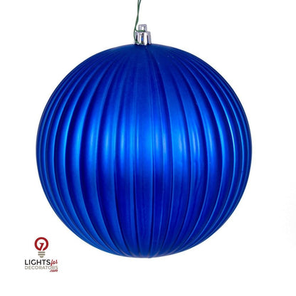 10" Matte Lined Ball Ornament - Set of 4 — view 7