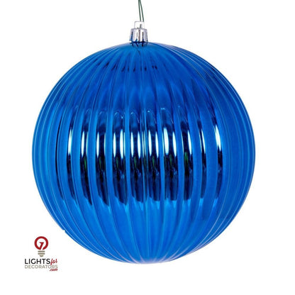 10" Shiny Lined Ball Ornament - Set of 4 — view 7