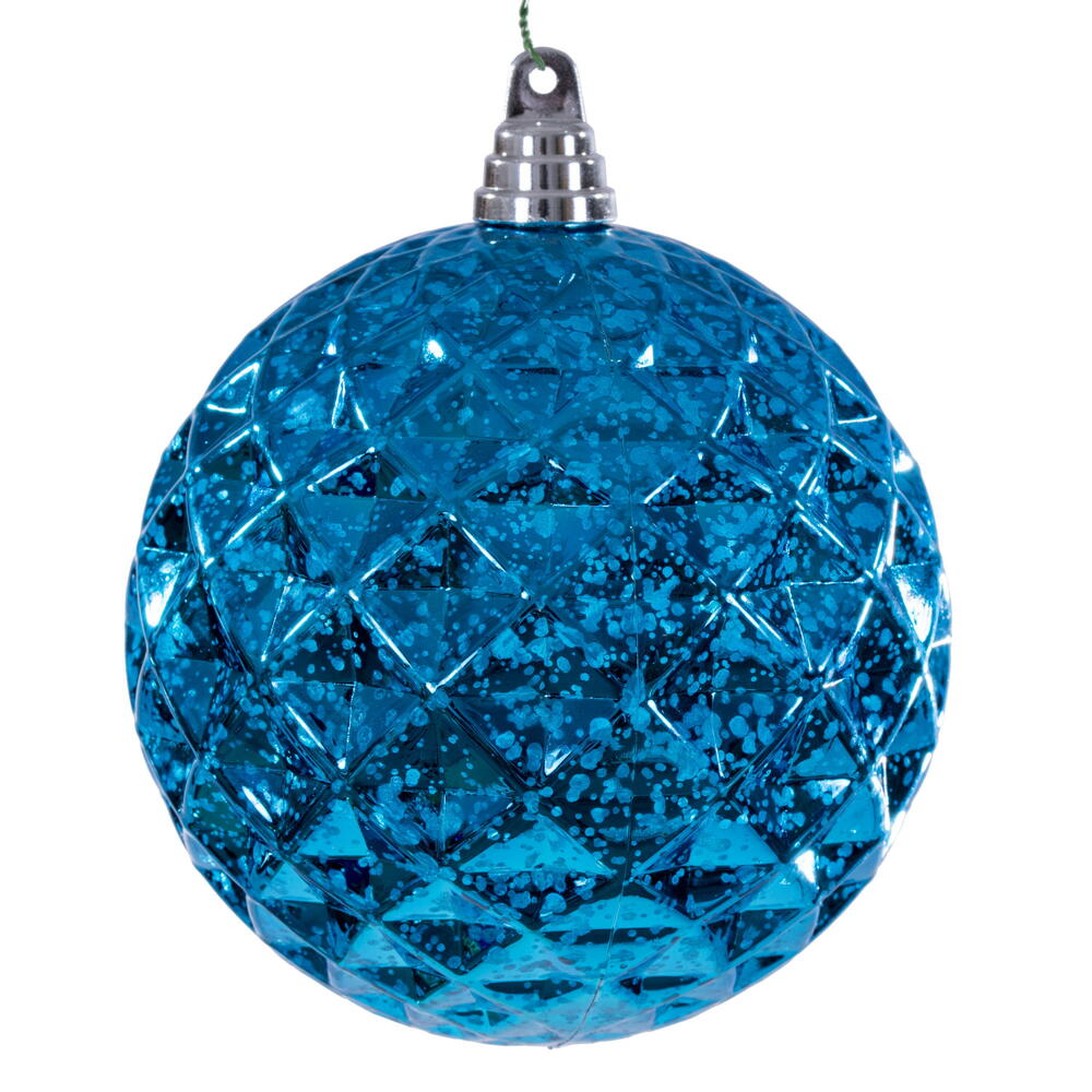 4" Diamond Mercury Ornament - Turquoise - Set of 2 Turquoise — view 1