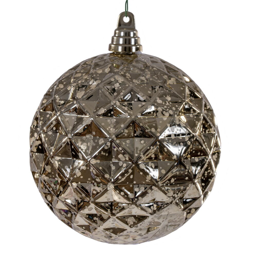 4" Diamond Mercury Ornament - Champagne - Set of 2 Champagne — view 1
