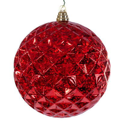4" Diamond Mercury Ornament - Red Red — view 1
