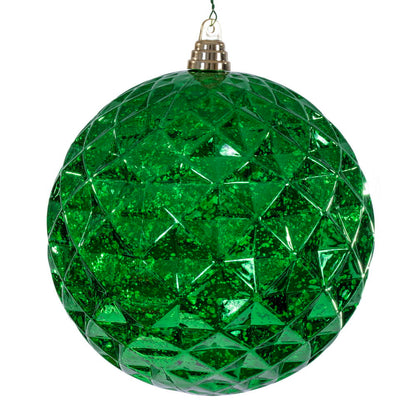 4" Diamond Mercury Ornament - Green Green — view 1