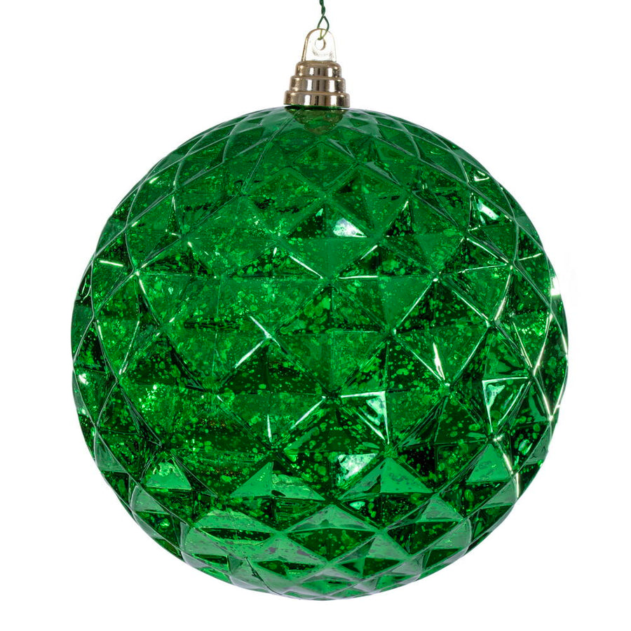 4" Diamond Mercury Ornament - Green Green