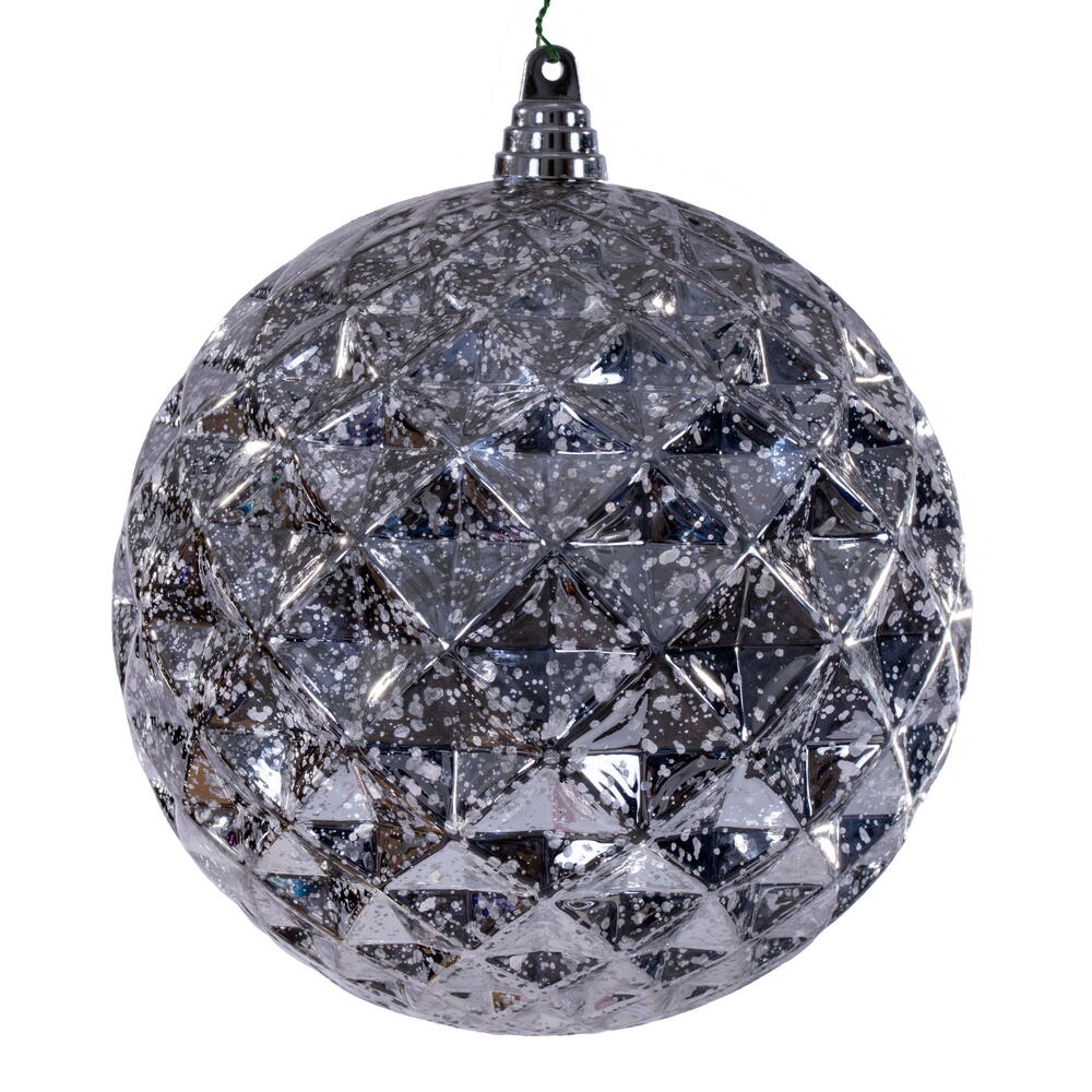 4" Diamond Mercury Ornament - Silver Silver — view 1