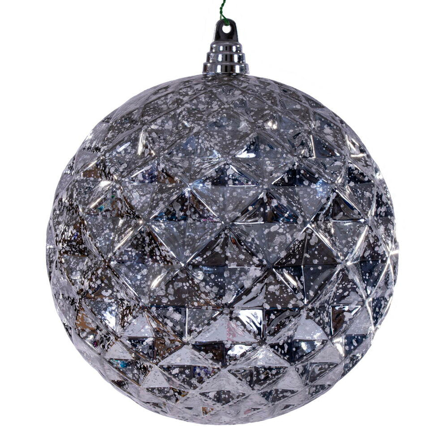 4" Diamond Mercury Ornament - Silver Silver