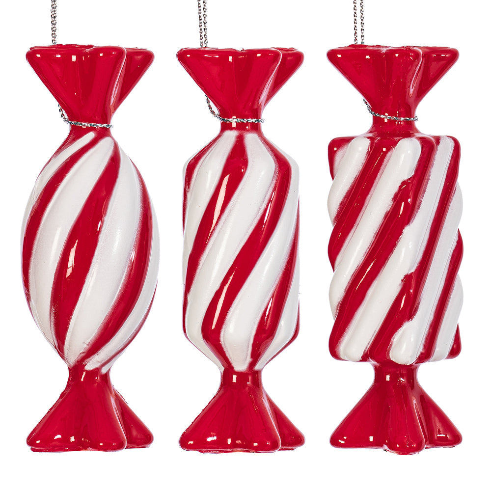 4" Red Swirl Candy Ornament Assortment - Set of 6 — view 5