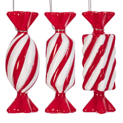 4" Red Swirl Candy Ornament Assortment - Set of 6 — view 5