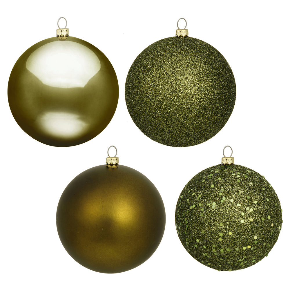 2.75" - 4 Finish Shatterproof Ornaments with Drilled and Loop Cap - Set of 20