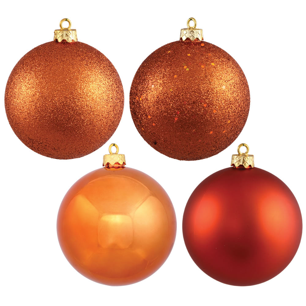 2.75" 4-Finish Shatterproof Ball Ornament Set - Burnished Orange - Set of 20 Burnished Orange – Box of 20 — view 4