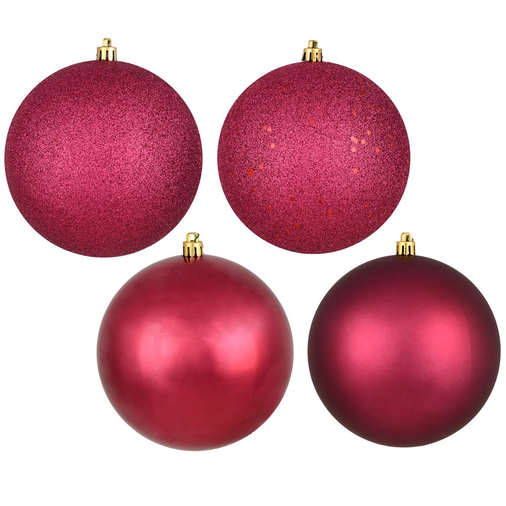 2.75" 4-Finish Shatterproof Ball Ornament Set - Berry Red - Set of 20 Berry Red – Box of 20 — view 3