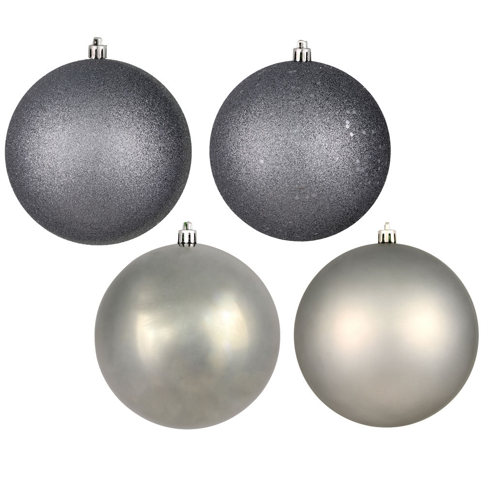 2.75" - 4 Finish Shatterproof Ornaments with Drilled and Loop Cap - Set of 20