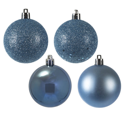 2.75" 4-Finish Shatterproof Ball Ornament Set - Periwinkle - Set of 20 Periwinkle – Box of 24 — view 3