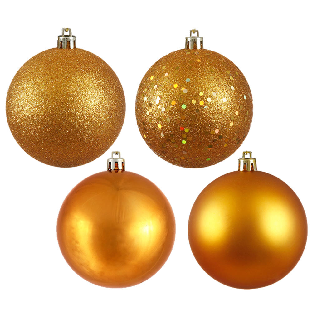 2.75" - 4 Finish Shatterproof Ornaments with Drilled and Loop Cap - Set of 20