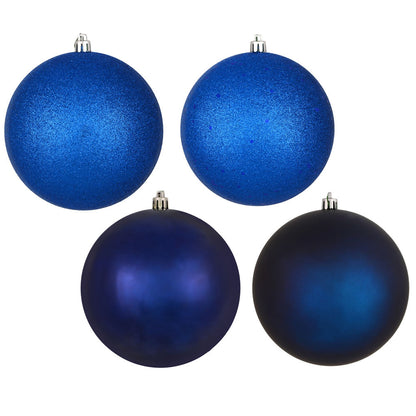 2.75" 4-Finish Shatterproof Ball Ornament Set - Midnight Blue - Set of 20 Midnight Blue – Box of 20 — view 3