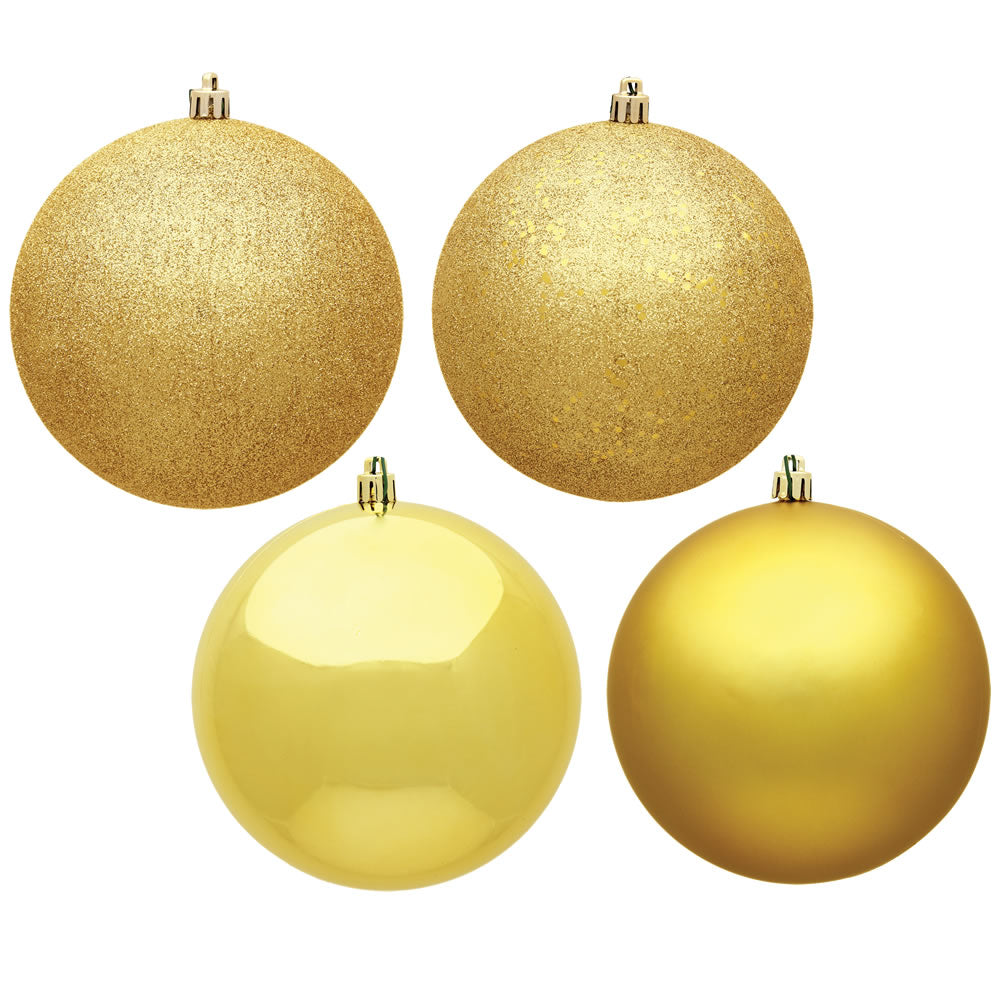 2.75" - 4 Finish Shatterproof Ornaments with Drilled and Loop Cap - Set of 20