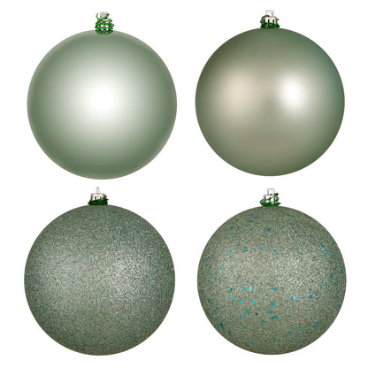 2.75" 4-Finish Shatterproof Ball Ornament Set - Frosty Mint - Set of 20 Frosty Mint – Box of 24 — view 3