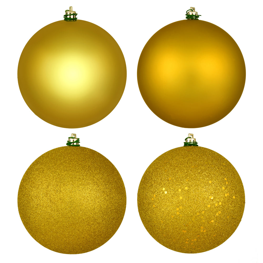 2.75" - 4 Finish Shatterproof Ornaments with Drilled and Loop Cap - Set of 20