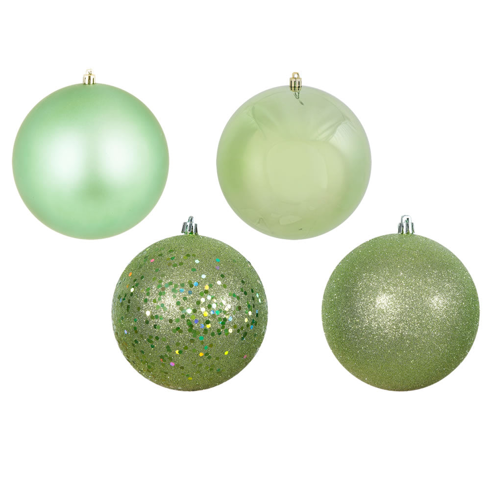 2.75" - 4 Finish Shatterproof Ornaments with Drilled and Loop Cap - Set of 20