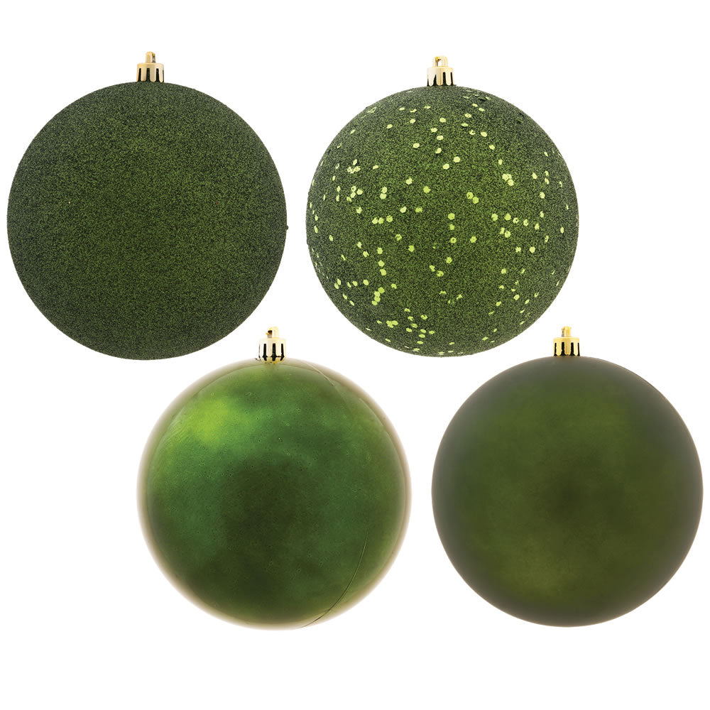2.75" - 4 Finish Shatterproof Ornaments with Drilled and Loop Cap - Set of 20