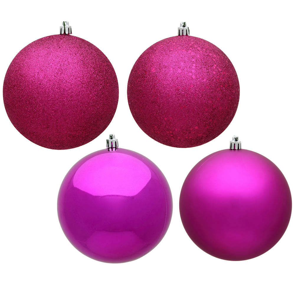 2.75" - 4 Finish Shatterproof Ornaments with Drilled and Loop Cap - Set of 20