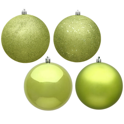 2.75" 4-Finish Shatterproof Ball Ornament Set - Lime - Set of 20 Lime – Box of 24 — view 3