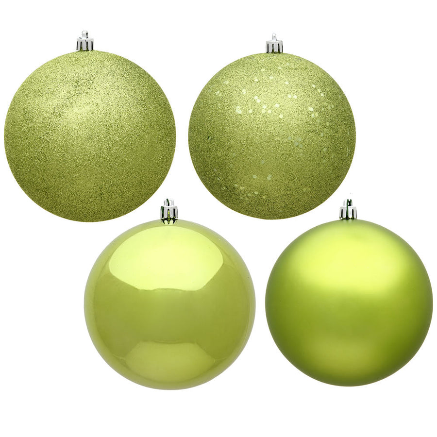 2.75" 4-Finish Shatterproof Ball Ornament Set - Lime - Set of 20 Lime – Box of 20
