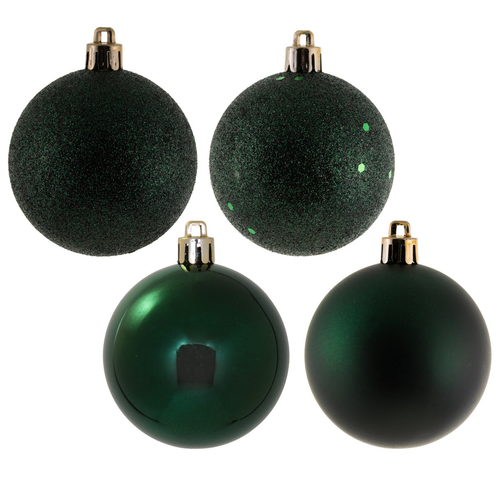 2.75" - 4 Finish Shatterproof Ornaments with Drilled and Loop Cap - Set of 20
