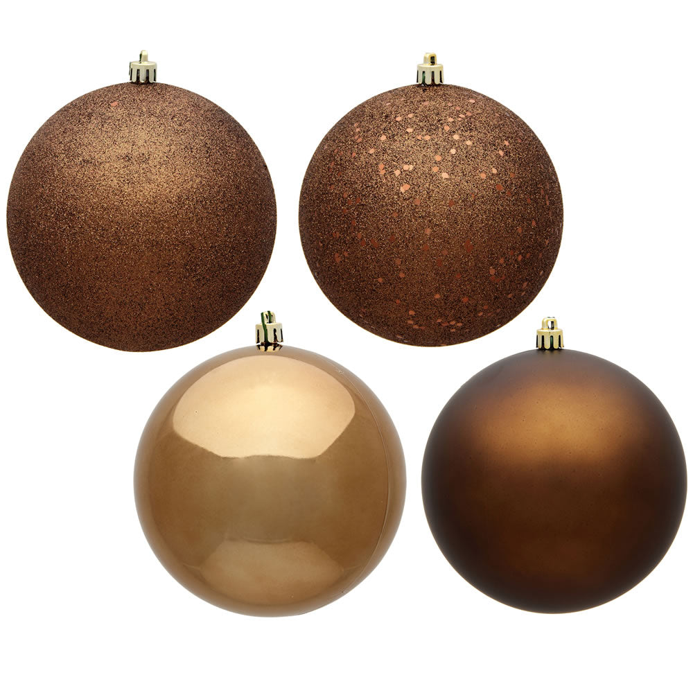 2.75" - 4 Finish Shatterproof Ornaments with Drilled and Loop Cap - Set of 20