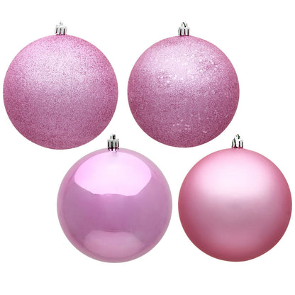 2.75" 4-Finish Shatterproof Ball Ornament Set - Pink - Set of 20 Pink – Box of 20 — view 3