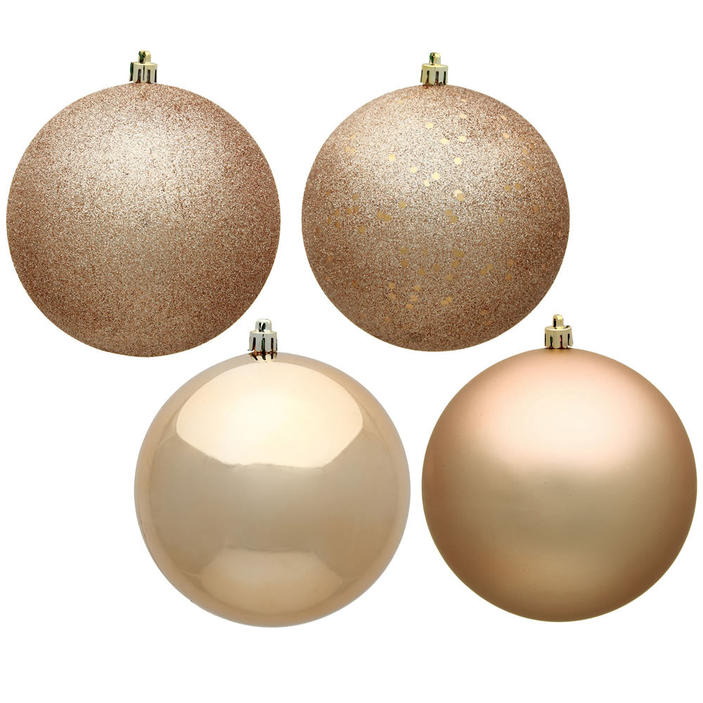2.75" 4-Finish Shatterproof Ball Ornament Set - Café Latte - Set of 20 Café Latte – Box of 24 — view 3