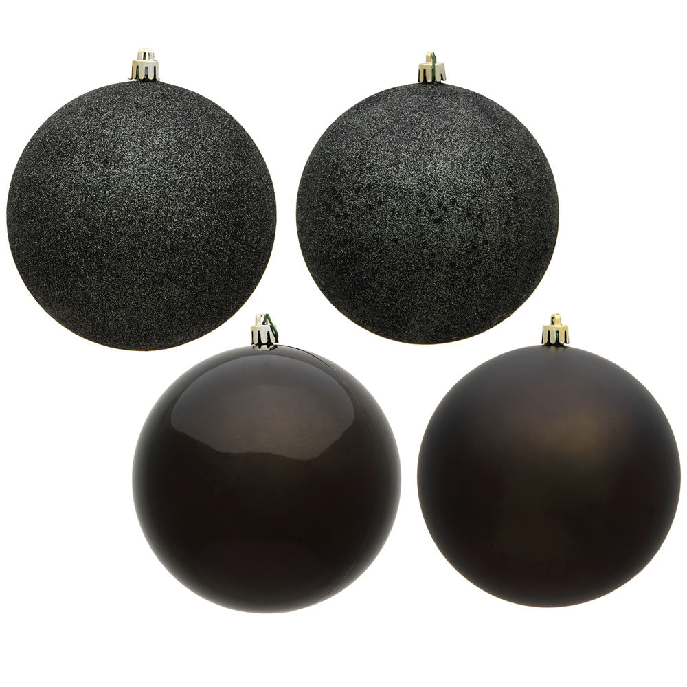 2.75" - 4 Finish Shatterproof Ornaments with Drilled and Loop Cap - Set of 20