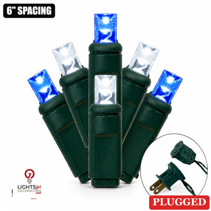 5MM 50L Light Set BALLED - 6" Green Cord - FROZEN