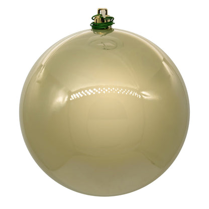 4" Shatterproof Ball Ornament - Champagne - Glitter 6" (Set of 4)- Pearl (UV) – Bag of 4 — view 2