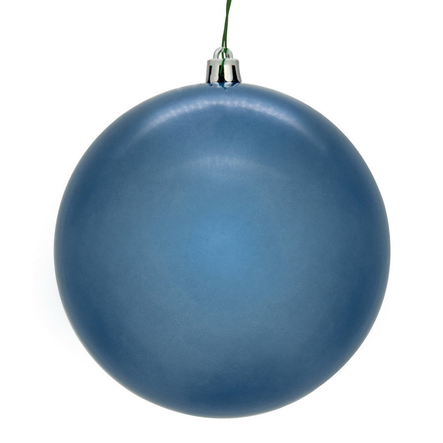 6" Shatterproof Ball Ornament - Denim Blue - Pearl - UV Treated - Bag of 4 6" (Set of 4)- Pearl (UV)
