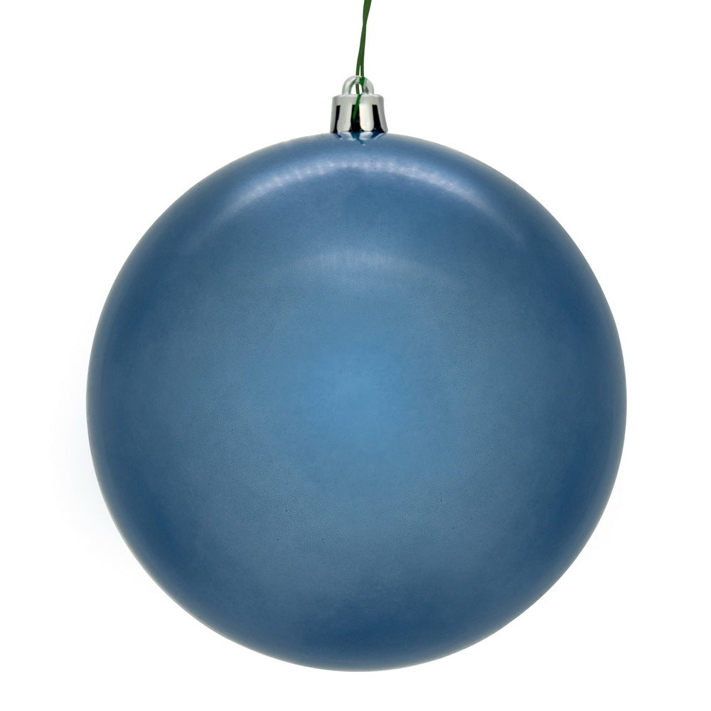 4" Shatterproof Ball Ornament - Denim Blue - Glitter 6" (Set of 4)- Pearl (UV) – Bag of 4 — view 1