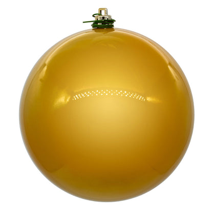 4" Shatterproof Ball Ornament - Gold - Glitter 6" (Set of 4)- Pearl (UV) – Bag of 4 — view 2
