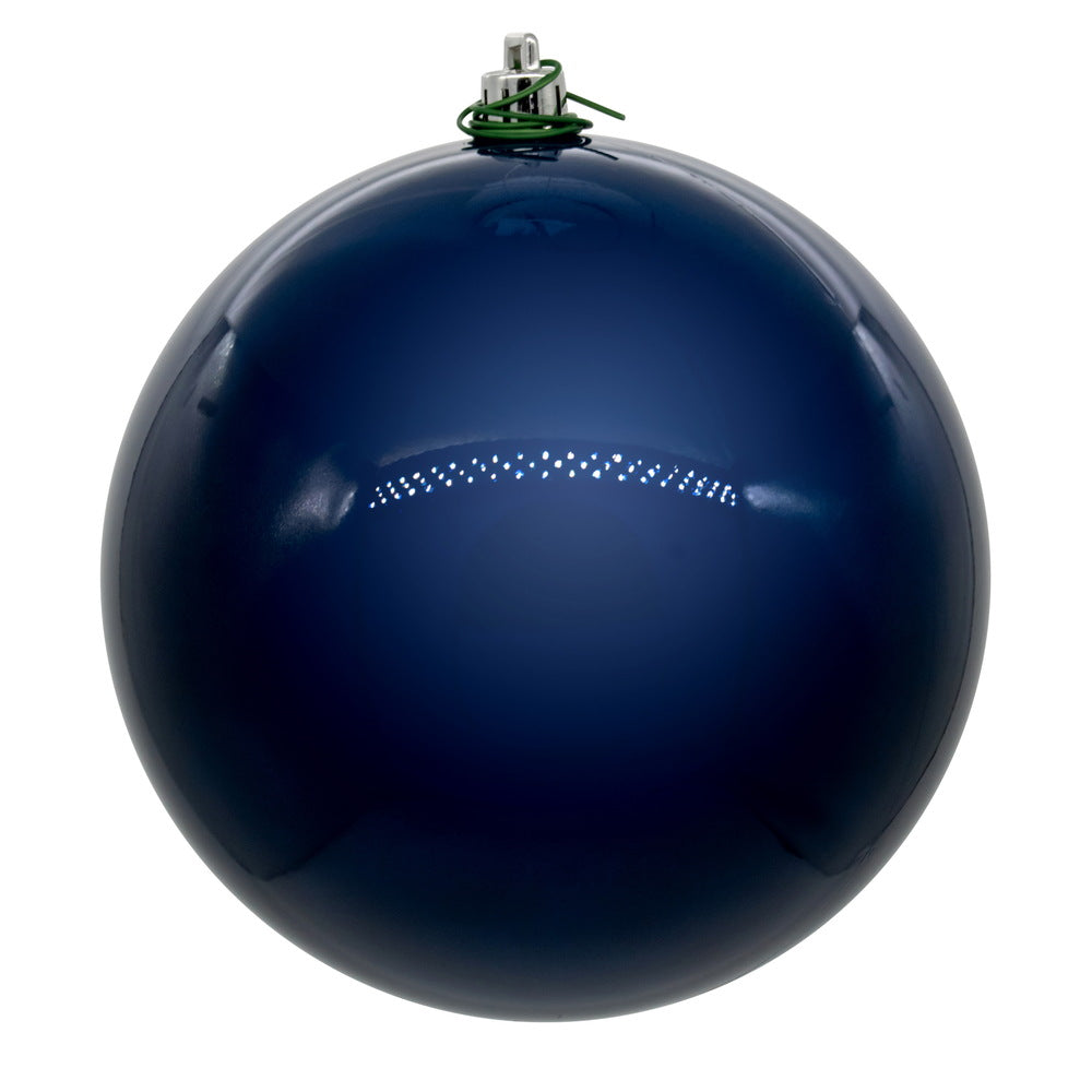 4" Shatterproof Ball Ornament - Midnight Blue - Pearl - Bag of 6 4" (Set of 6)- Pearl (UV) — view 1