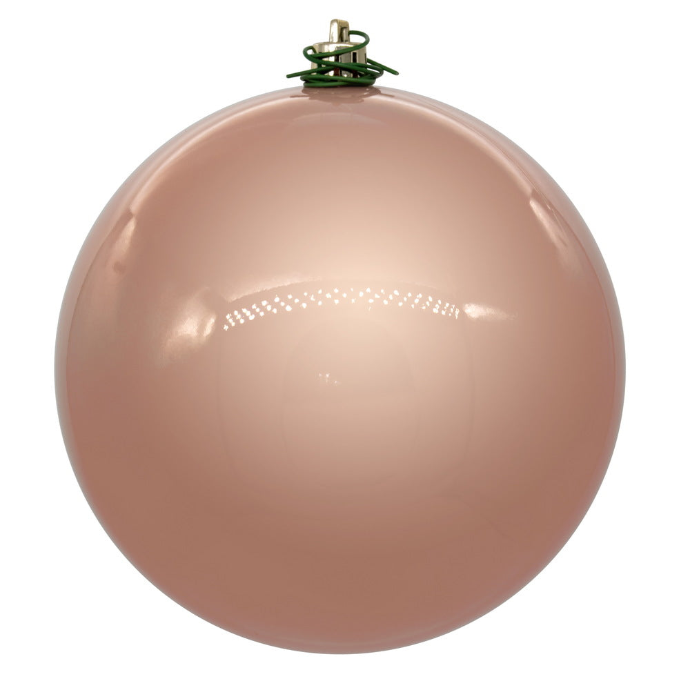4" Shatterproof Ball Ornament - Rose Gold - Glitter - Set of 4 4" (Set of 6)- Pearl (UV) – Bag of 6 — view 1