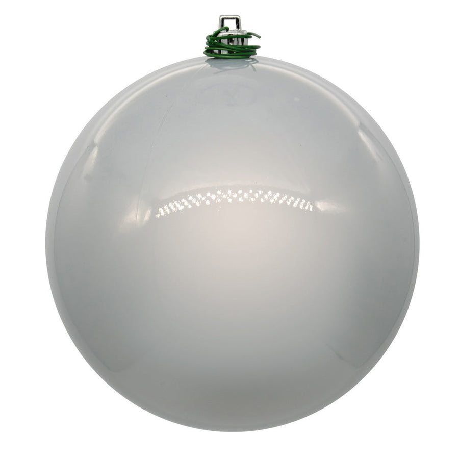 10" Shatterproof Ball Ornament - Silver - Pearl - UV Treated 10" (Single)- Pearl (UV)