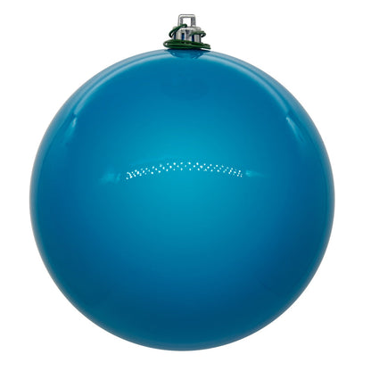 4" Shatterproof Ball Ornament - Turquoise - Pearl - UV Treated - Set of 6 4" (Set of 6)- Pearl (UV) – Bag of 6 — view 4