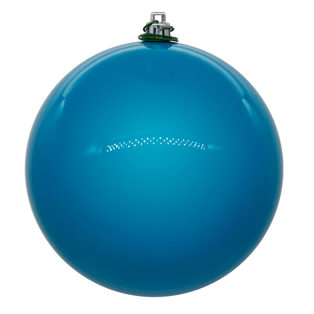 4" Shatterproof Ball Ornament - Turquoise - Pearl - UV Treated 10" (Single)- Pearl (UV) — view 1