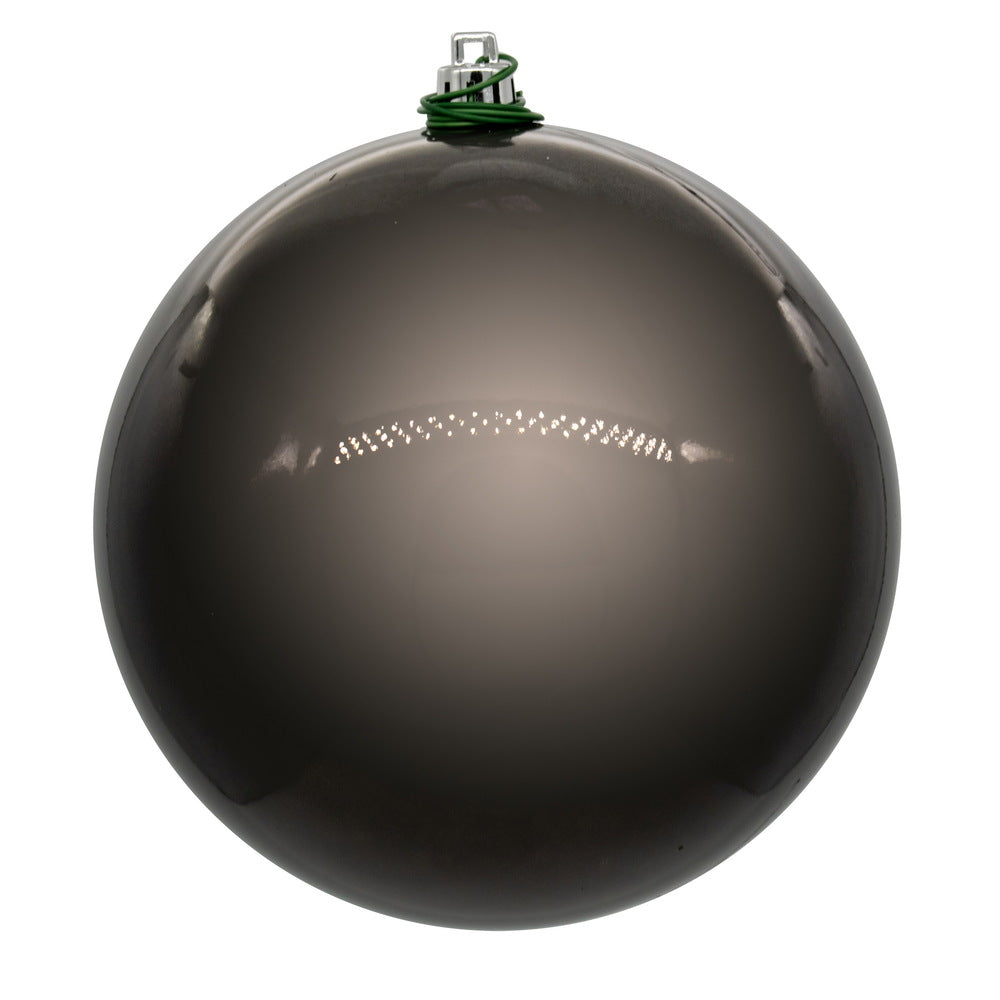 4" Shatterproof Ball Ornament - Gunmetal - Candy - UV Treated - Bag of 6 — view 6