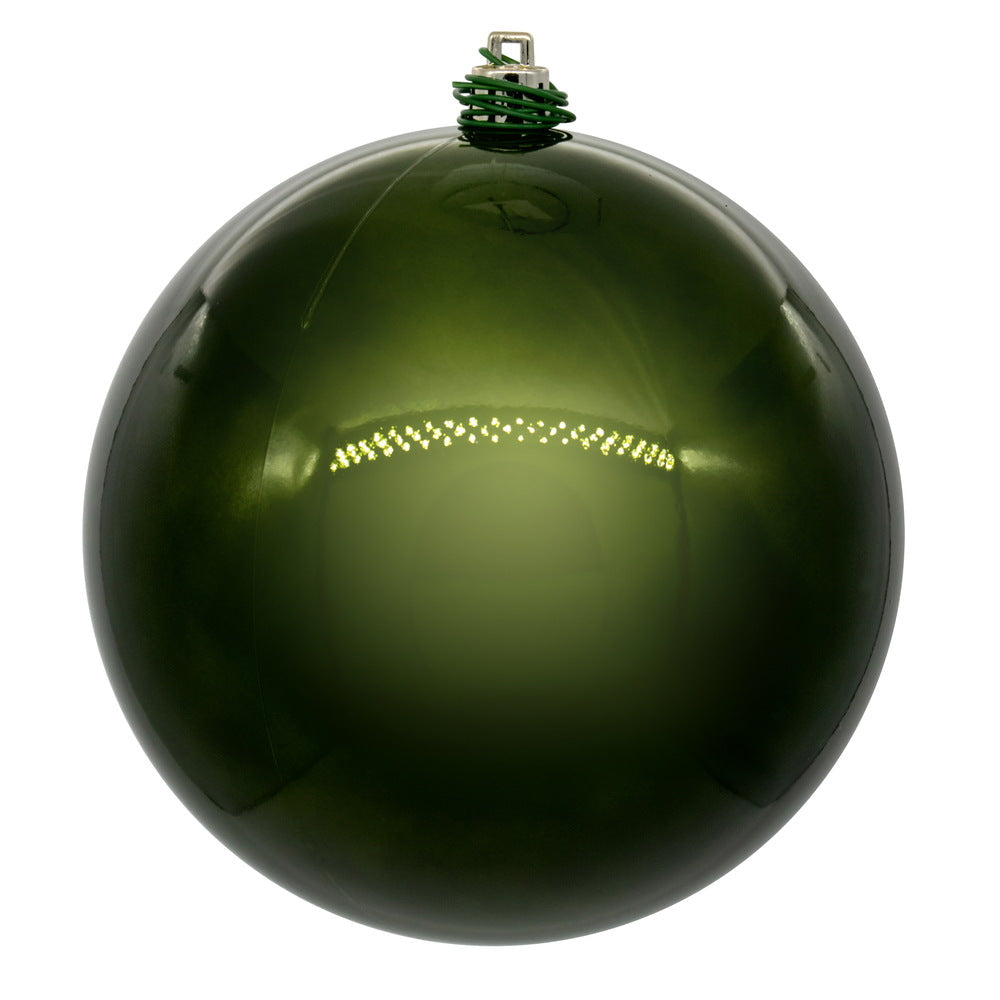 6" Shatterproof Ball Ornament - Juniper Green - Pearl - UV Treated - Bag of 4 6" (Set of 4)- Pearl (UV) — view 1