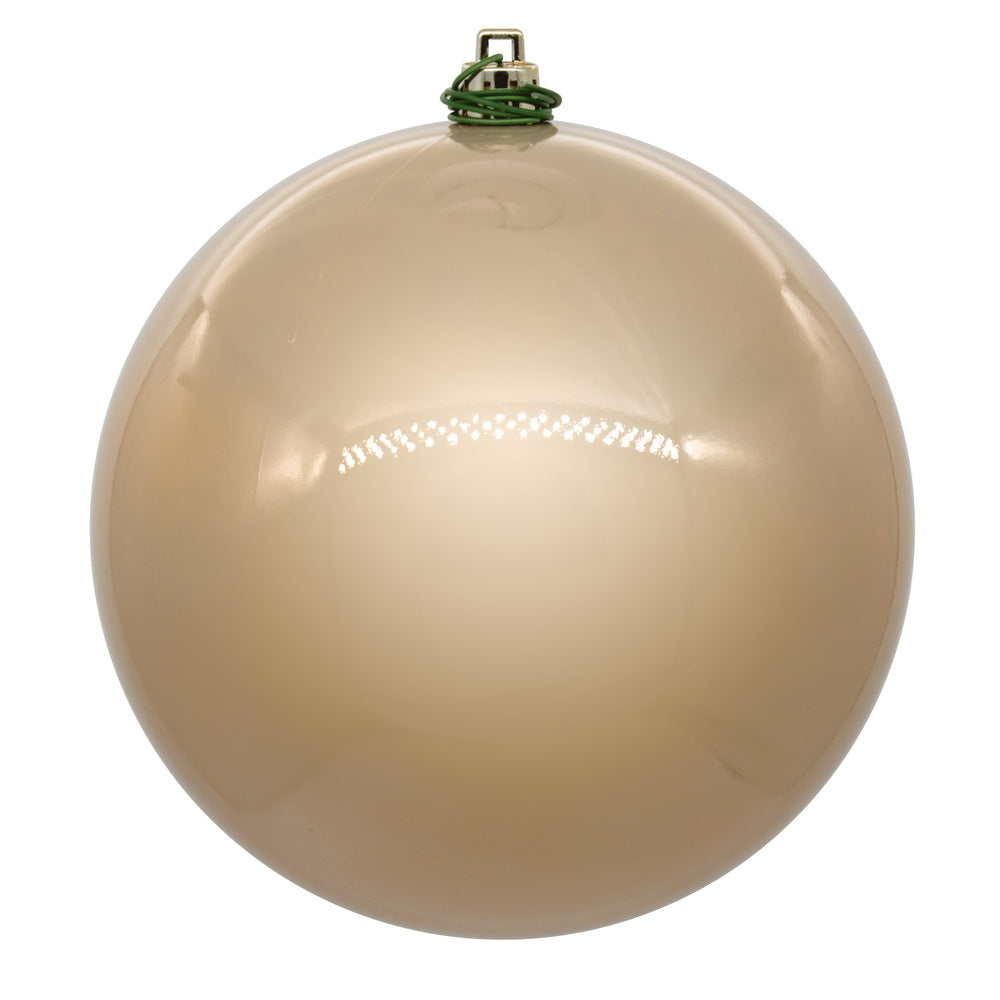 4" Shatterproof Ball Ornament - Oat - Glitter - Bag of 6 — view 4