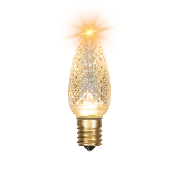 Warm White - Flicker - LED C9 Faceted Bulb