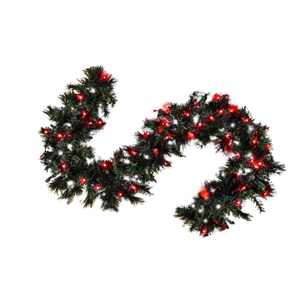 9' Deluxe Sequoia Fir Garland - RGBWW and Remote Control