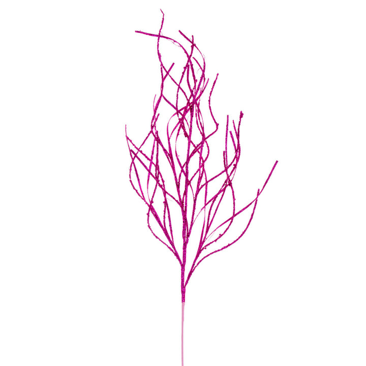 Vibrant 40" Berry Wavy Glitter Spray - Set of 4 adds sparkle and style to any floral arrangement or decor.