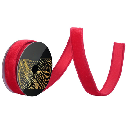 Red Velvet Dupion Ribbon